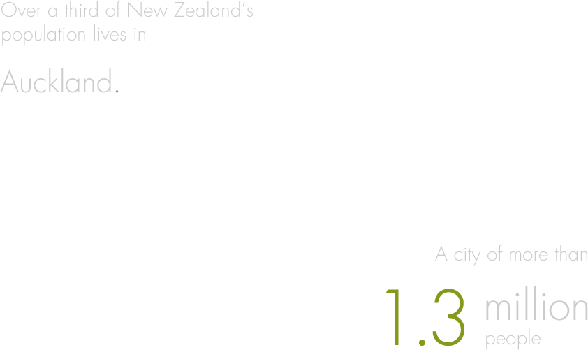 Over a third of New Zealand's population lives in Auckland. A city of more than 1.3 Million People.